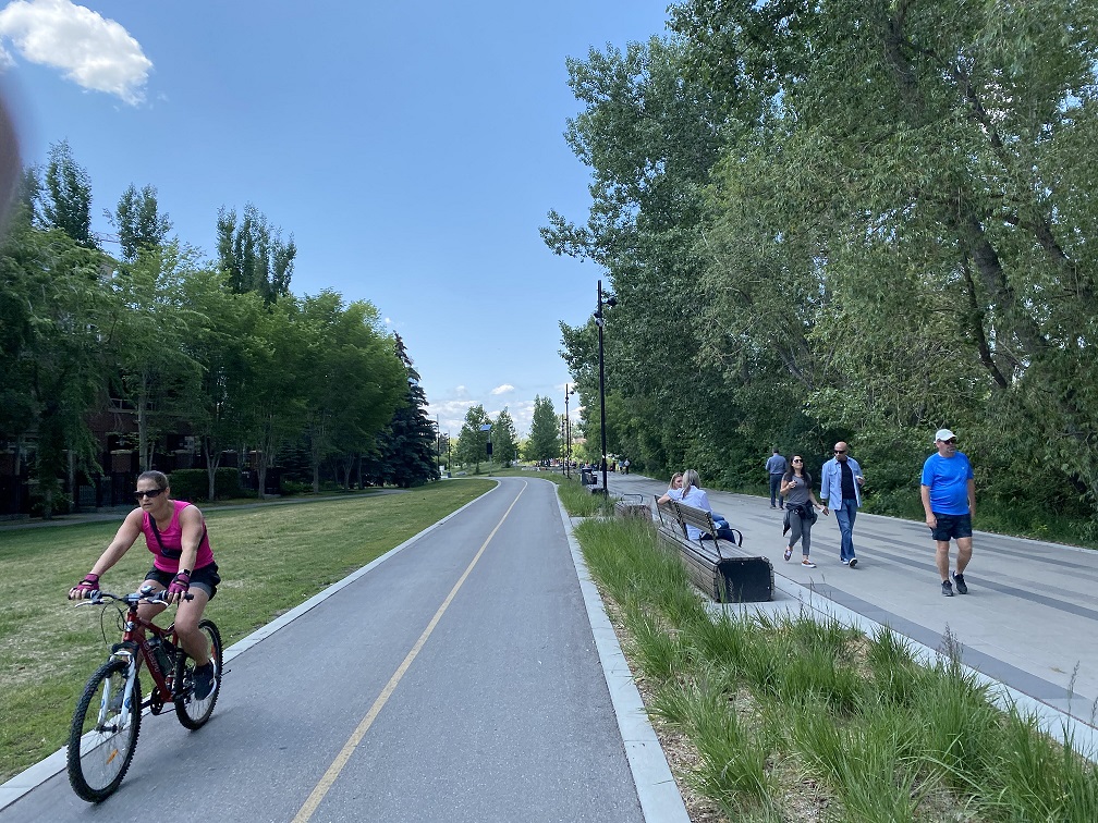 Cycle track in Calgary, Canada